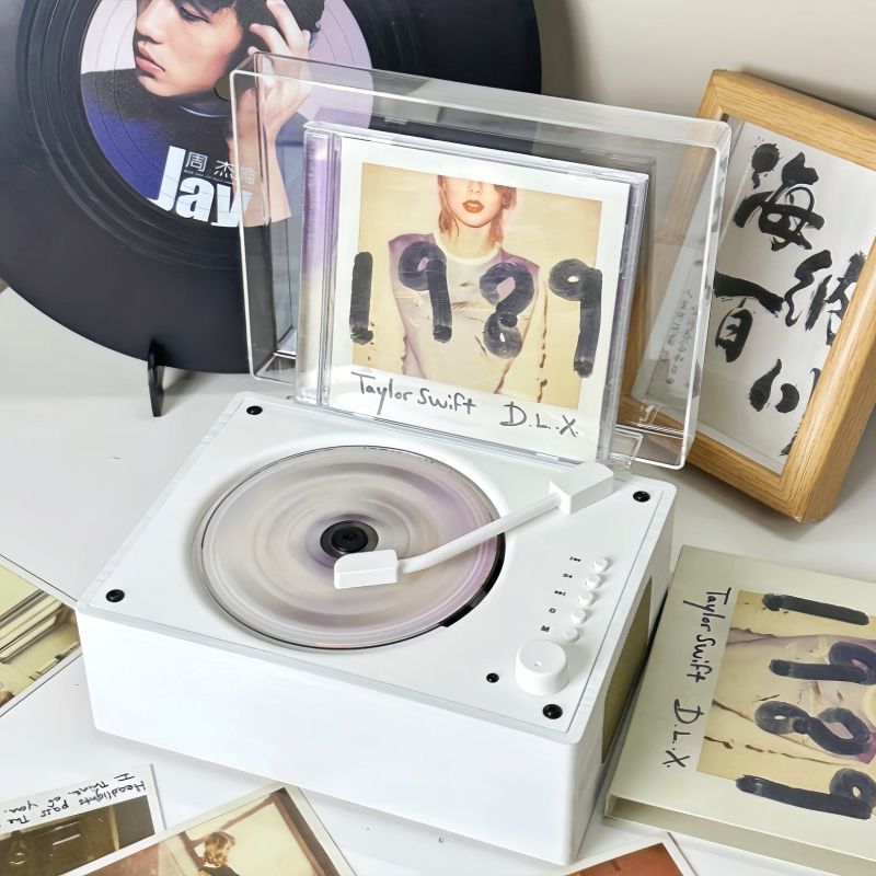 【時尚古典】復古CD音響一體機唱片光碟光碟聽專輯碟片cd播放機便捷式音箱【北歐家居生活】