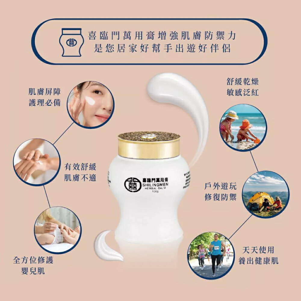喜臨門複方草本萬用膏(涼感台灣名產天然小白膏) 10g/罐專品藥局