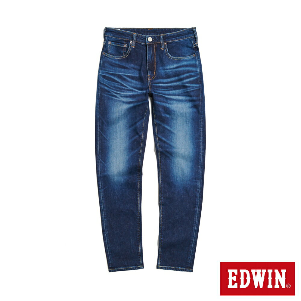 EDWIN 加大碼 RED LABEL 365 丹寧中腰錐形褲-男款 酵洗藍