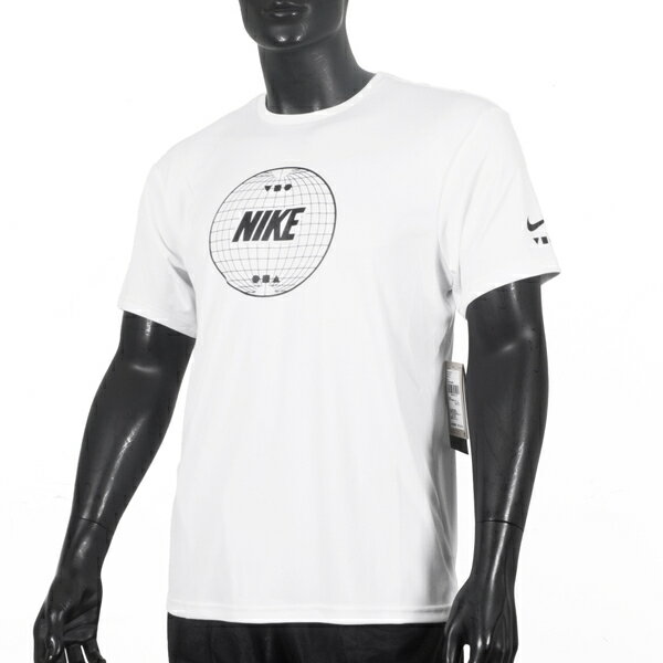 Nike [NESSE476-100] 男 短袖 上衣 防曬衣 T恤 抗UV 運動 休閒 透氣 舒適 白