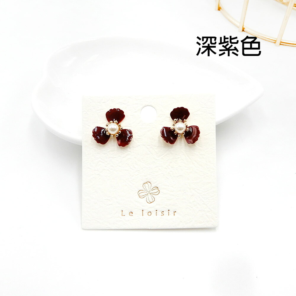 小時光x覓品竹北手作店-清新鳶尾花貼耳耳環-共6色 7