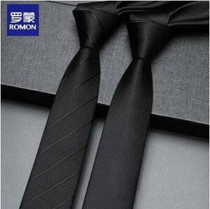 領帶男正裝商務休閑韓式韓版時尚學生黑色窄款6cm上班工作 交換禮物
