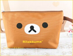 asdfkitty可愛家☆san-x拉拉熊大臉餐盤收納袋/便當盒收納袋-韓國正版商品