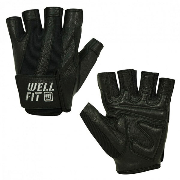 《台南悠活運動家》WELLFIT 海力士健身手套- 男款黑色 WF050014805