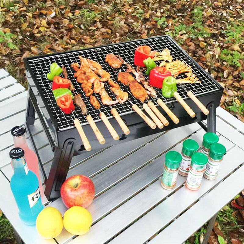 【卓越優選館】燒烤架 戶外木炭燒烤爐家用便攜BBQ加厚烤肉箱全套燒烤工具3-6人