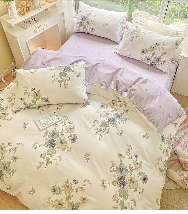 春季紫色蘇菲莊園 布床包被套組合 4件雙人件套