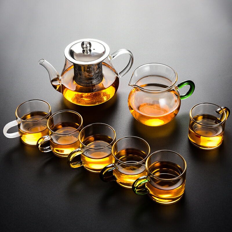 耐熱玻璃茶具過濾簡約泡茶器茶壺套裝整套家用辦公室會客功夫茶杯