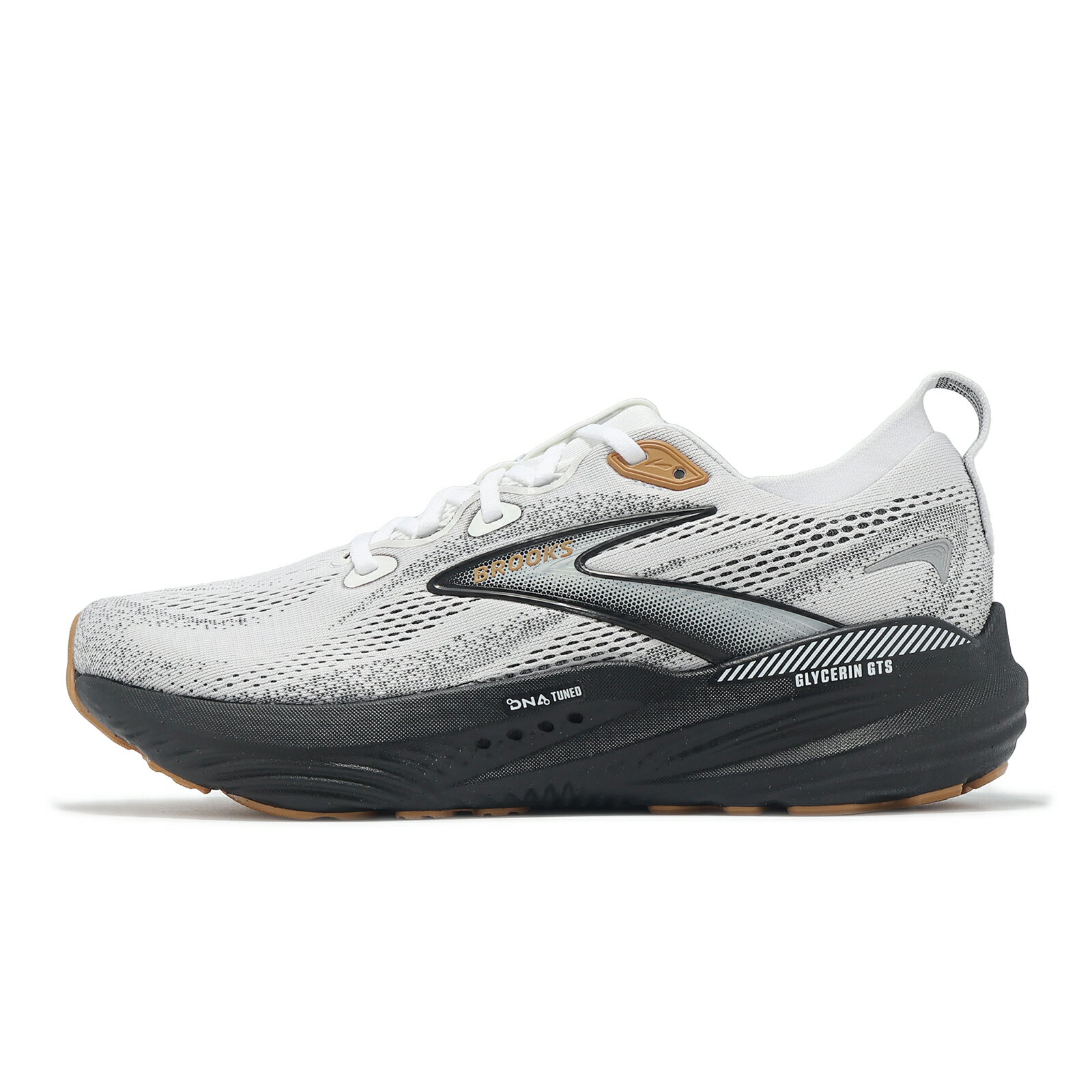 Brooks 慢跑鞋 Glycerin GTS 22 男鞋 白 灰 甘油GTS系列 回彈 緩衝 路跑 運動鞋 1104461D135