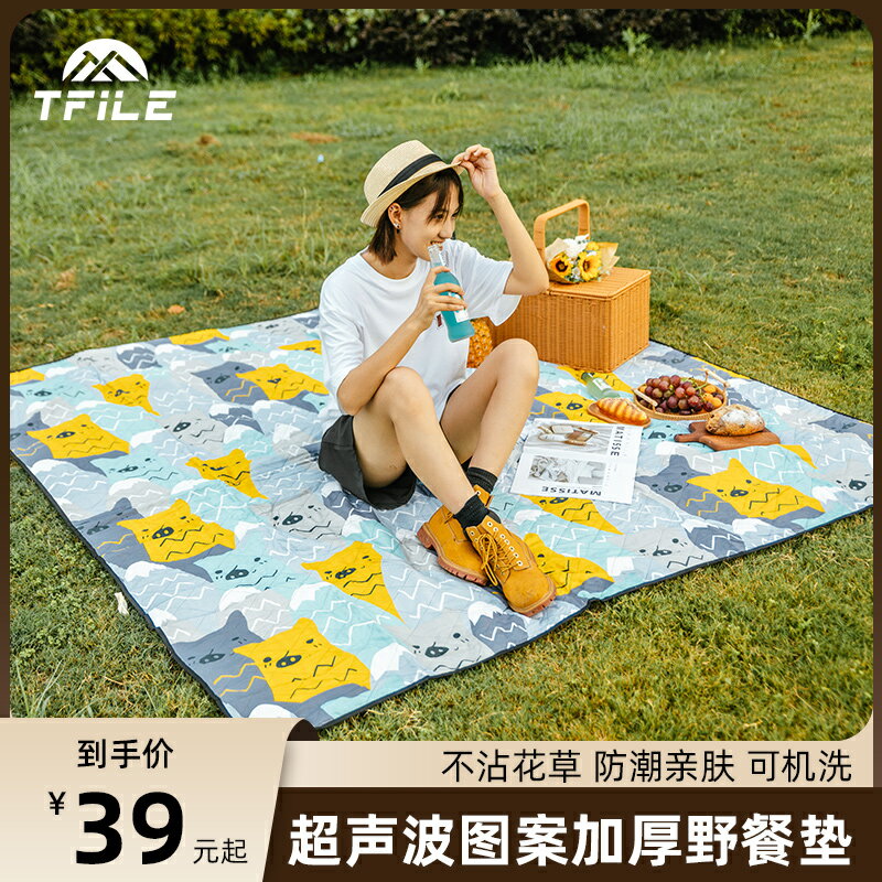 野餐墊 野餐布 爬行墊 途楓戶外野餐墊防潮墊加厚防水便攜野營布春游露營毯沙灘墊『cyd20481』