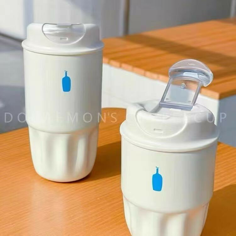 【喜挖】日本blue bottle藍瓶咖啡杯集合鏽鋼陶瓷塗內膽層密封保溫杯450mL