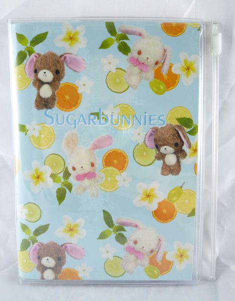 【震撼精品百貨】Sugarbunnies 蜜糖邦尼 筆記本附塑膠拉鏈袋 白花柳橙 震撼日式精品百貨