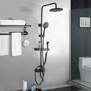 花灑 黑色淋浴花灑套裝家用全銅歐式浴室花灑淋浴房龍頭沐浴器淋雨套裝