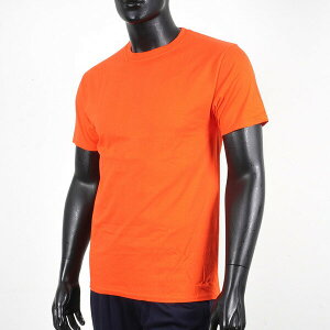 Champion [T425-37C] 男 短袖上衣 T恤 美規 高磅數 純棉 舒適 休閒 圓領 純色 穿搭 橘