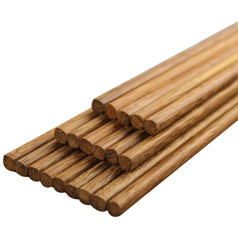 創意木筷子火鍋家用快子家庭套裝10雙木頭木質筷日式實木防滑餐具