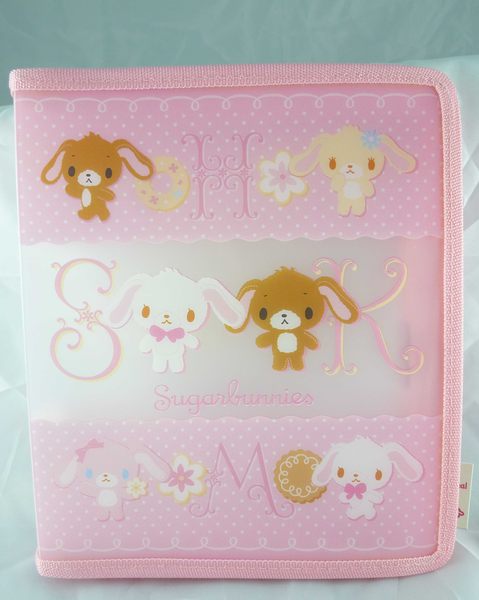 【震撼精品百貨】Sugarbunnies 蜜糖邦尼 拉鍊資料袋 粉底英文字 震撼日式精品百貨