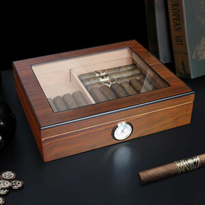 雪茄收納箱 雪茄包 雪松木保濕盒 實木雪茄盒 大容量香煙盒 子男朋友專屬密封儲存煙盒