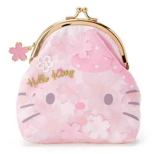 【震撼精品百貨】Hello Kitty 凱蒂貓-HELLO KITTY春之櫻系列大臉造型珠扣式零錢包 震撼日式精品百貨