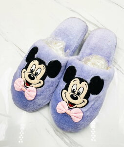 【震撼精品百貨】Micky Mouse_米奇/米妮~日本Disney迪士尼 米奇絨毛室內拖鞋-紫*10545