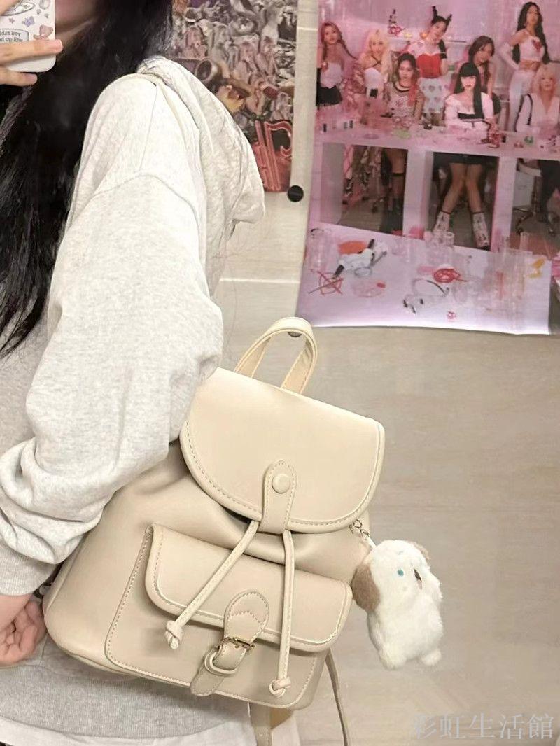 女包包原創小眾設計雙肩包2023新款軟皮簡約水桶包大容量揹包女