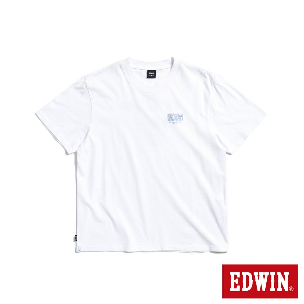 EDWIN 寬版 變色機器人短袖T恤-男款 白色