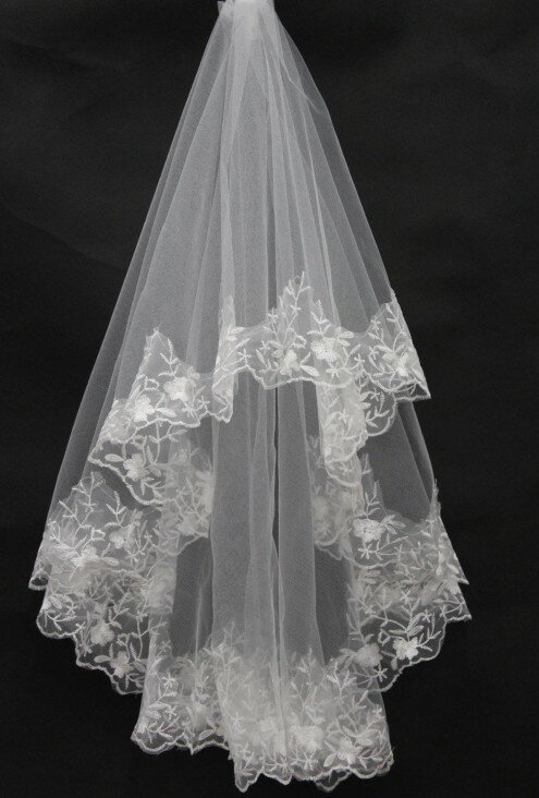 新款影樓攝影頭紗婚紗新款韓式新娘百搭對花頭紗影樓韓式頭紗