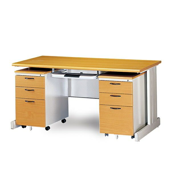 【YUDA】冷匣鋼板 全隧道式烤漆 HU160 木紋 活動櫃 桌整組 4件組/辦公桌/寫字桌