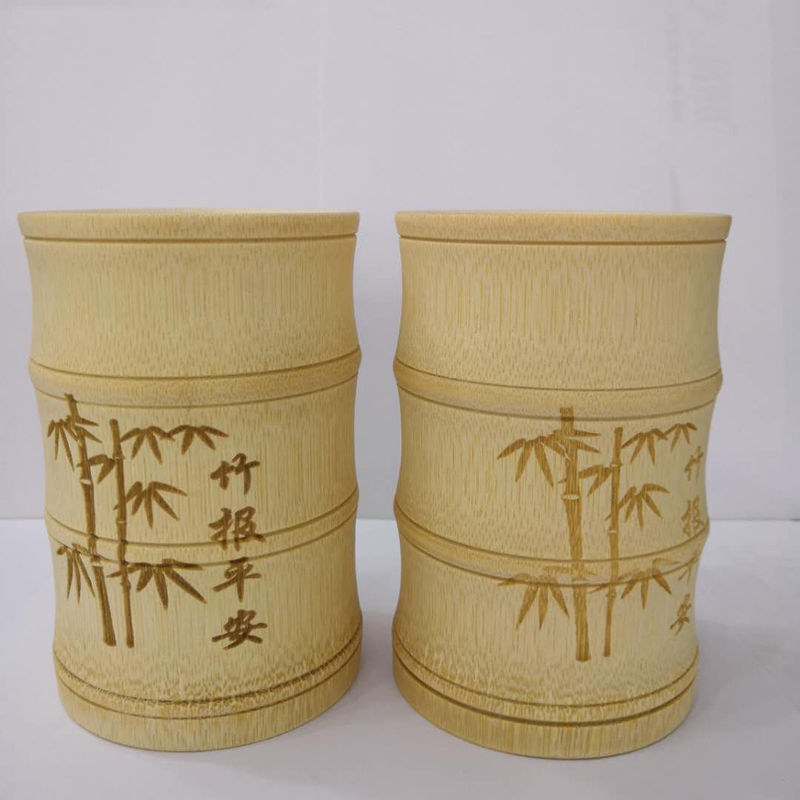 特價天然竹制竹筒杯子竹杯子筆筒竹雕圓形創意時尚雕刻辦公桌擺件