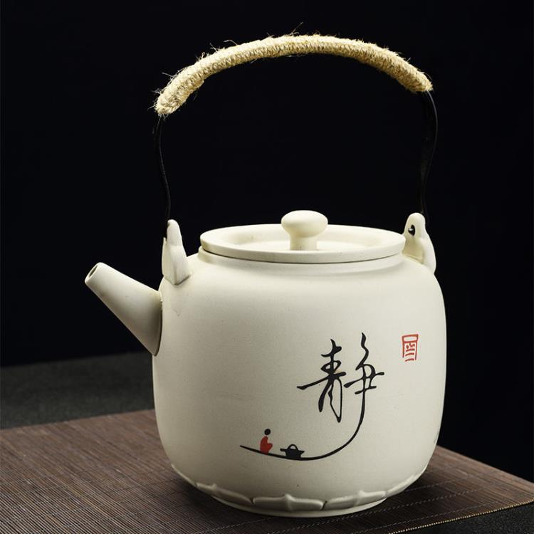 茶壶 道譽大容量提梁壺復古整套功夫茶具套裝家用整套茶杯冷水壺粗陶