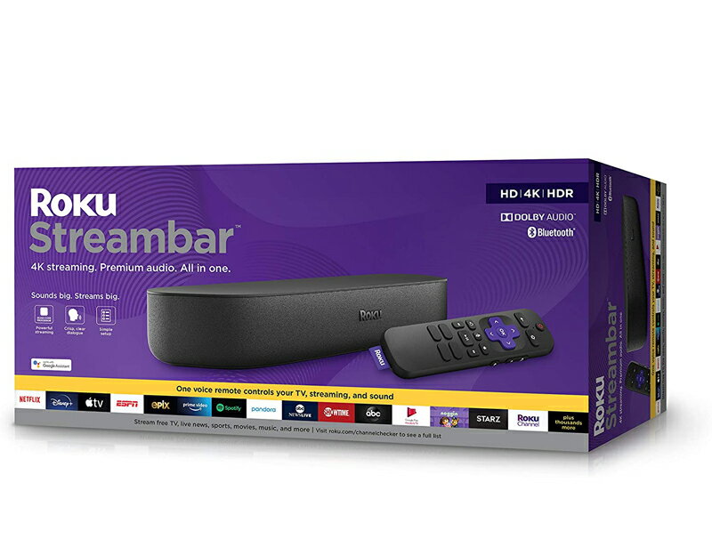 [2美國直購] 播放器 Roku Streambar 4K/HD/HDR Streaming Media Player & Premium Audio, All In One B08G8JH836