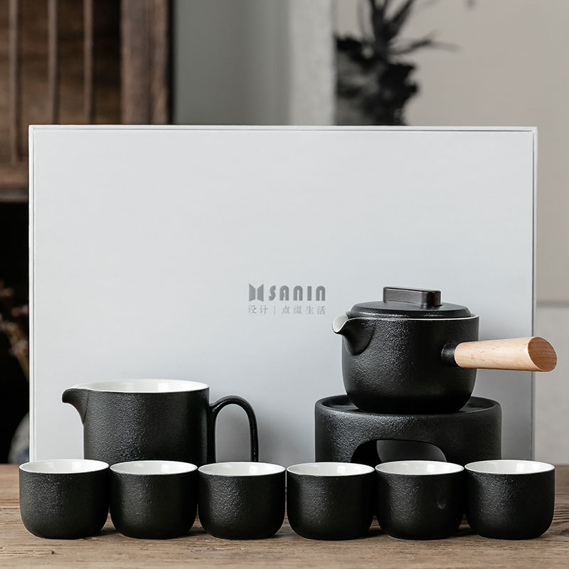 溫茶器蠟燭家用辦公室簡約整套功夫陶瓷側把泡茶茶壺茶杯套裝