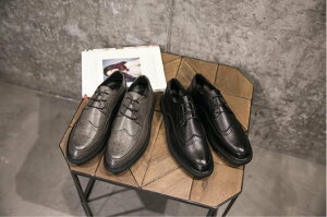 FINDSENSE Z1 日系 時尚 潮流 英倫 布洛格 休閒皮鞋 低幫男鞋 牛津鞋 厚底 皮鞋