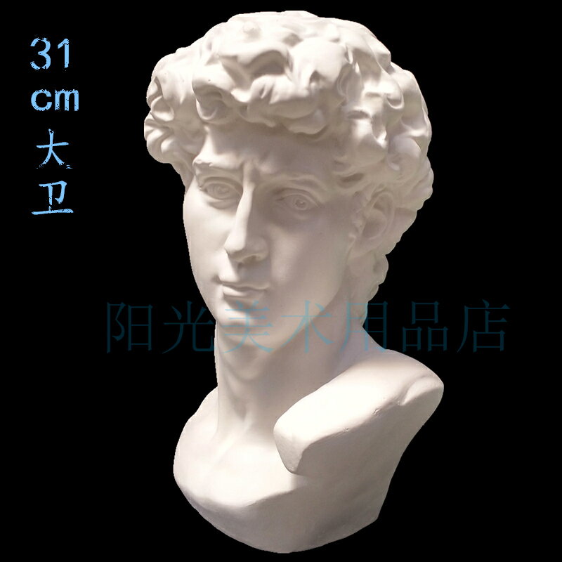 大衛石膏頭像31cm人物模型雕塑擺件素描靜物歐式裝飾品寫生石膏像