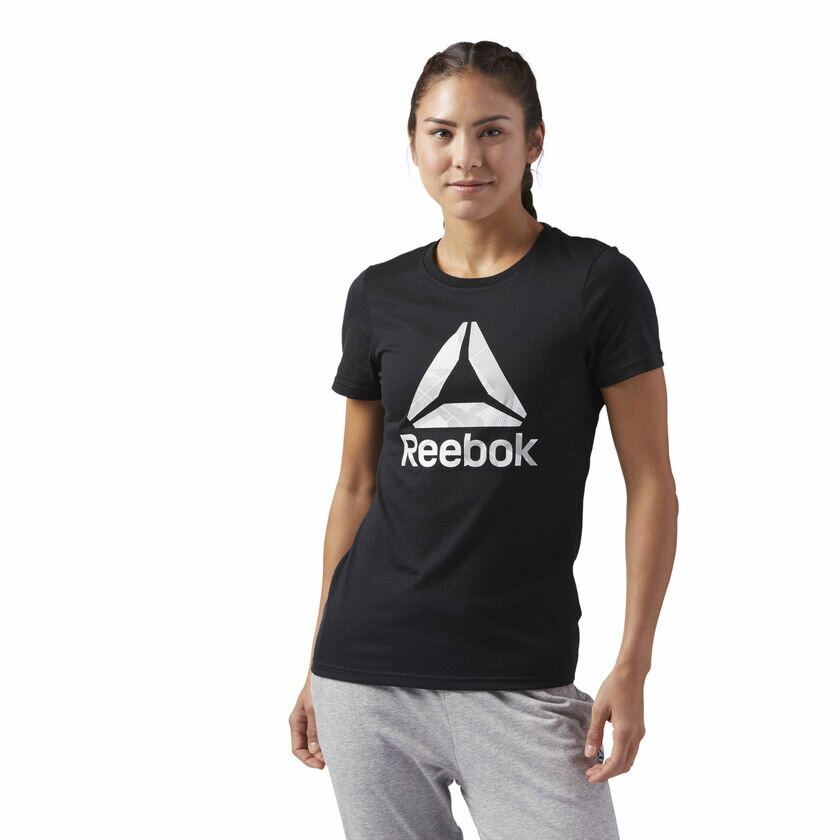 REEBOK 女裝 短袖 訓練 基本款 船員領口 RBLOGO 黑【運動世界】CE4489