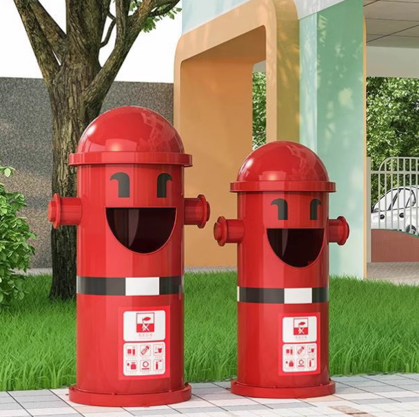 幼兒園卡通垃圾桶大號兒童戶外消防栓創意分類公園果皮箱帶蓋