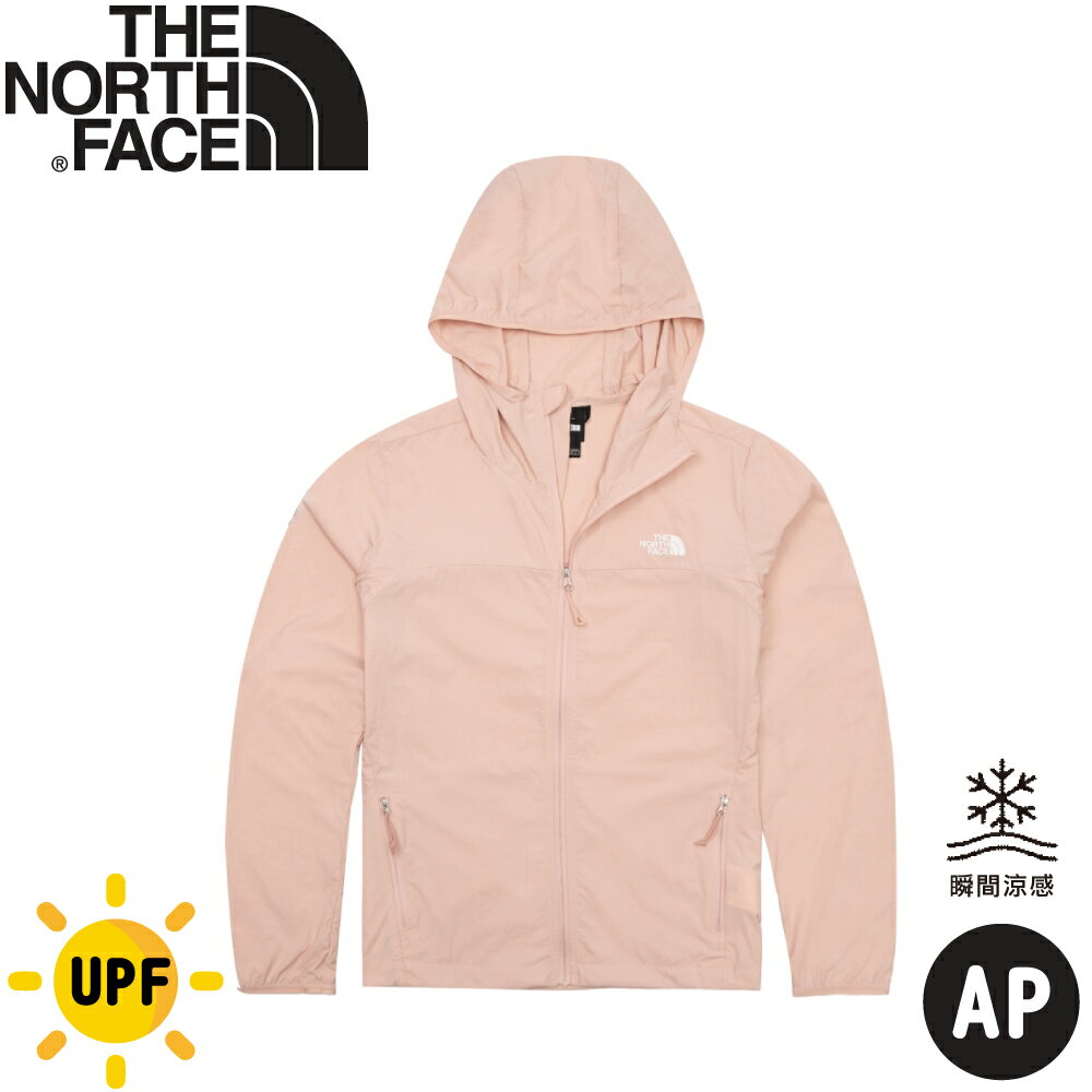 【The North Face 美國 女 防曬外套 AP《粉》】87V0/登山/UPF/涼感/透氣/防曬/休閒/連帽