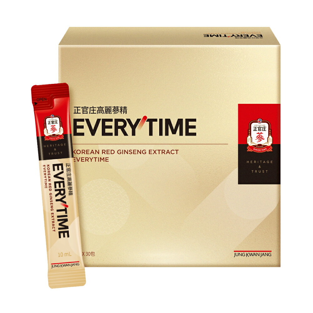 加贈精美提袋 正官庄 高麗蔘精精美禮盒組EVERYTIME 10mlx30包/盒  (6年根高麗蔘 韓國製品品質保證) (母親節禮盒 長輩 送禮 伴手禮)專品藥局【2010081】 1