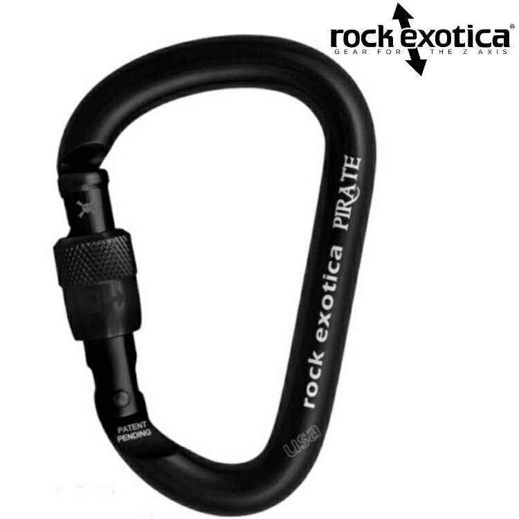 Rock Exotica Pirate Screw-Lock Black 梨形有鎖鉤環/大D勾環 C1 S-B 黑色