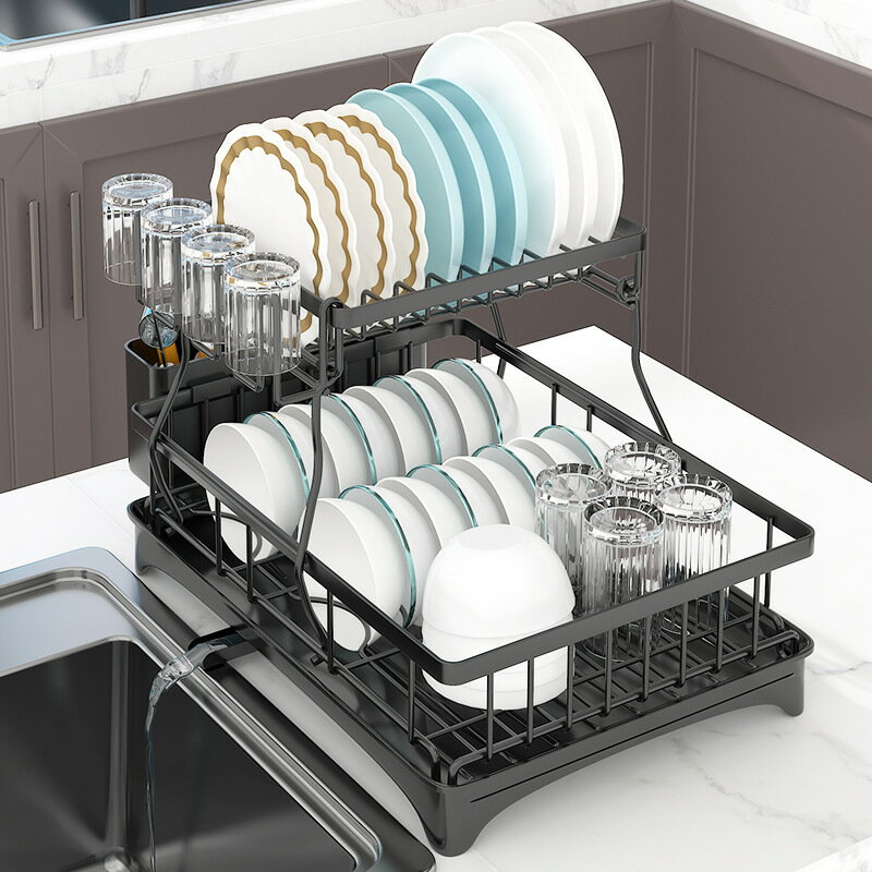 廚房瀝水置物架臺面家用KD款碗碟架餐具水槽放碗碟筷子收納架碗架