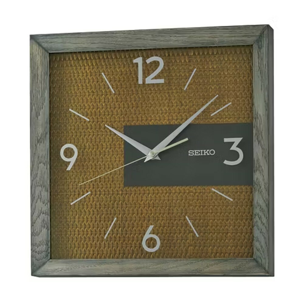 seiko SK037 精工鐘 (QXA845N) 實木立體藤編織紋理滑動式秒針靜音掛鐘 灰框 33cm｜樂天全館特惠中★指定刷卡回饋10%