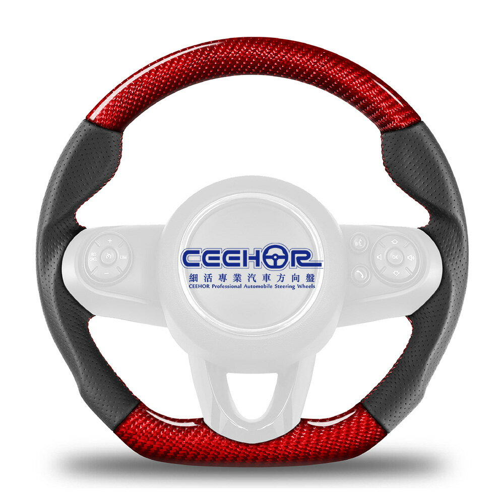 [細活方向盤] 紅色碳纖維款 F54 F55 F56 F57 F60 MINI 迷你 變形蟲方向盤