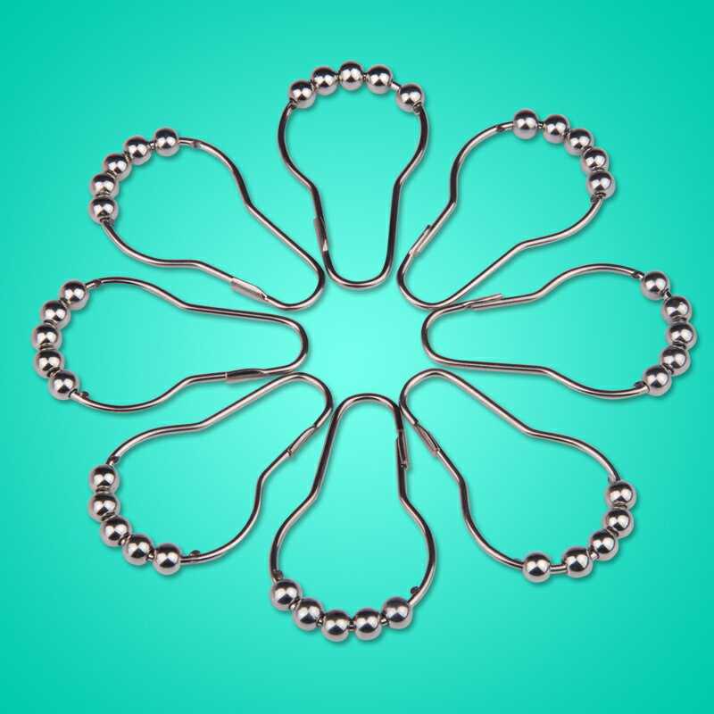 未來式衛生間滾珠浴簾掛鉤環不銹鋼葫蘆五銖大號浴簾掛鉤