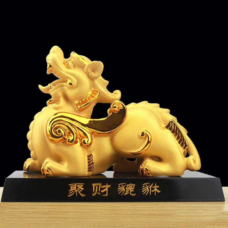 絨沙金貔貅擺件大小號一對皮丘招財聚財客廳酒櫃電視櫃裝飾品擺設