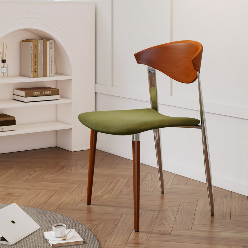 中古實木餐椅vintage高級設計師客廳餐桌靠背家用復古網紅大C椅子 全館免運
