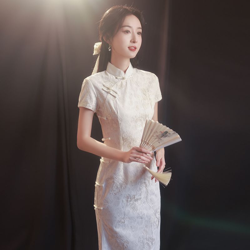 【1451人收藏】絕美改良旗袍女新款2025年輕款中式領證訂婚禮服裙收腰小個子日常-享樂