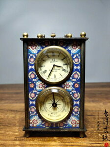仿古鐘表收藏 古典純銅景泰藍老式機械鐘表座鐘 復古家居裝飾擺件