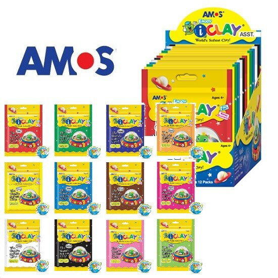 韓國 AMOS i CLAY 50克袋裝超輕黏土 12色超輕黏土 無毒黏土 50g超值夾鏈包裝好收納