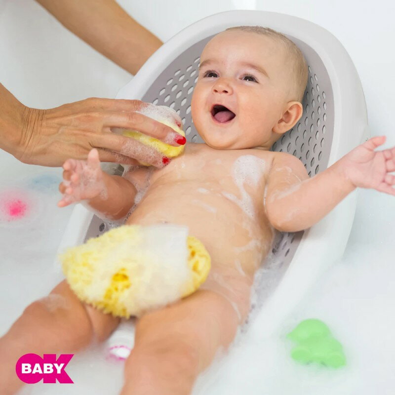 OKBABY 嬰兒柔軟沐浴躺椅-折疊式 洗屁屁神器 F1044 (灰色/白色/粉色/蒂芬妮藍)★衛立兒生活館★