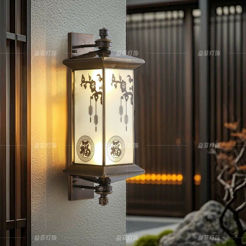 【室外防水】太陽能壁燈 全銅材質 古典風格 庭院別墅 防腐蝕耐用 大門裝飾 簡約設計