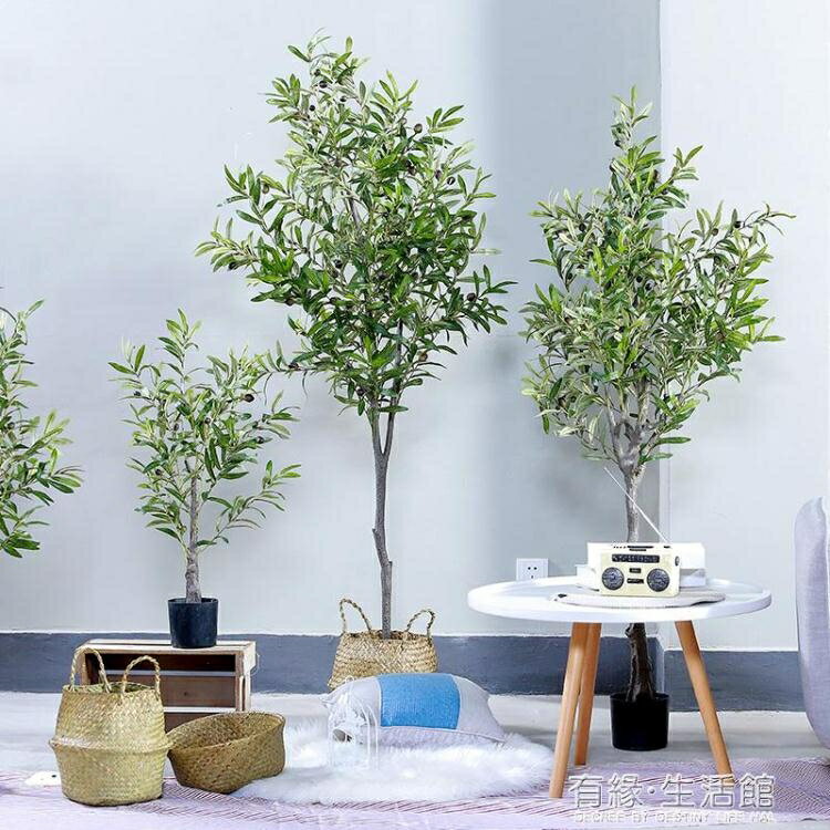 網紅大型橄欖樹仿真植物落地盆景室內窗臺裝飾假盆栽北歐綠植擺件 幸福驛站