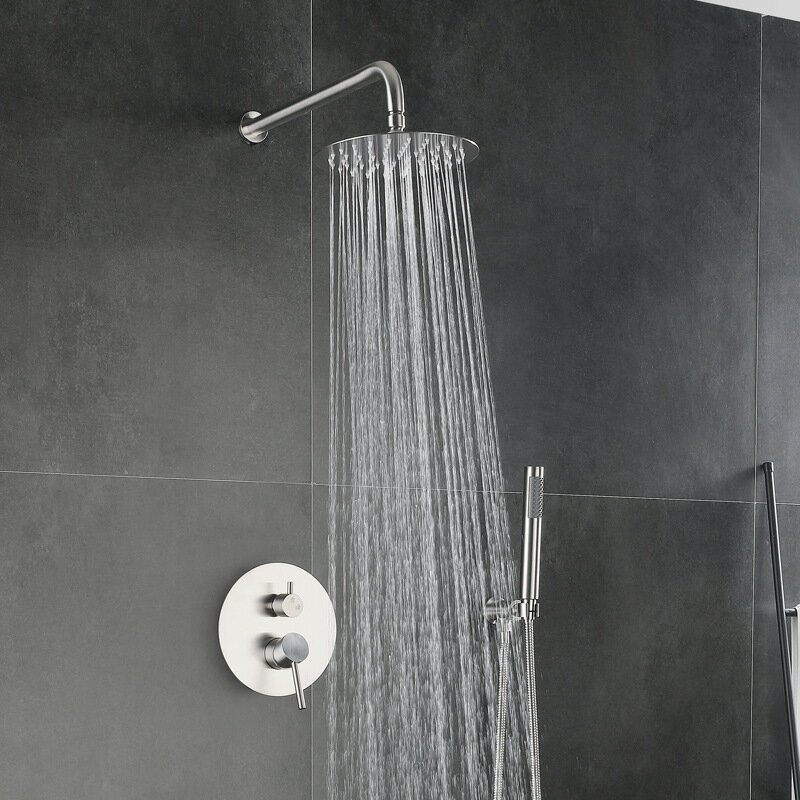 304不鏽鋼吊頂噴淋浴花灑套裝恆溫浴室嵌入暗裝花灑